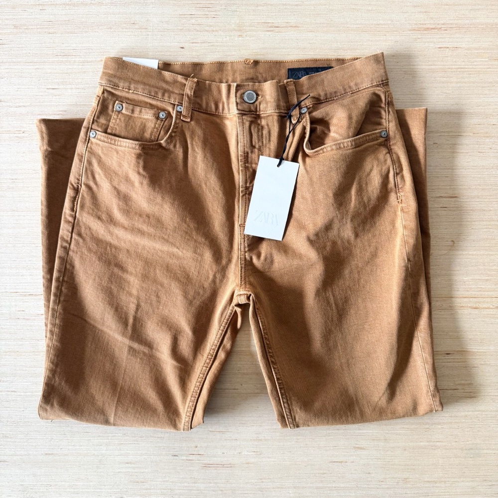 Zara Women's High Rise Bootcut Brown Cropped Flare Jeans Size 10 - Picture 6 of 12